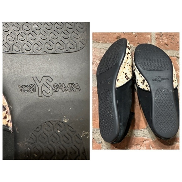 Yosi Samra Calf Loafers Size 8 Brown Black Cream Foldable Fla - Picture 14 of 16